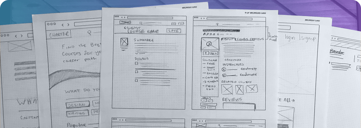 wireframe sketches