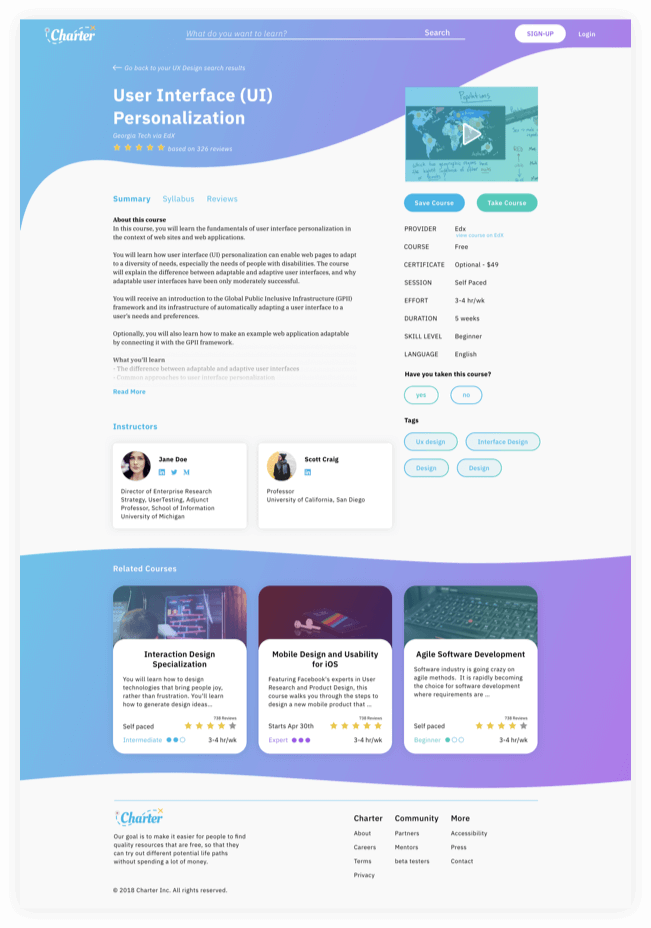final screens for desktop