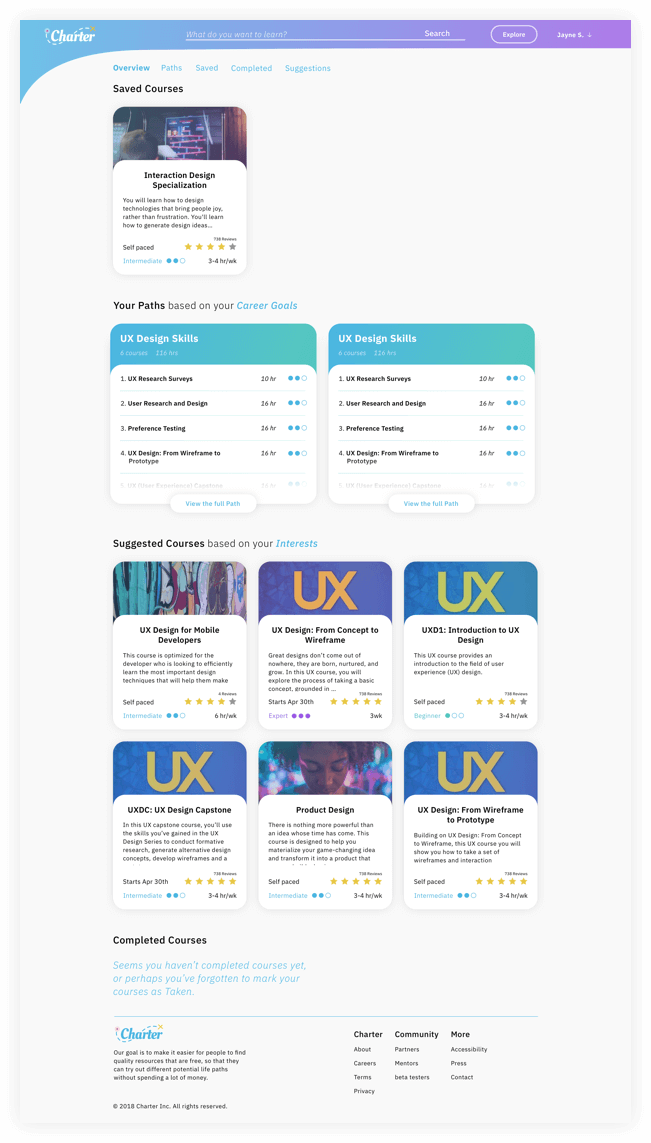 final screens for desktop
