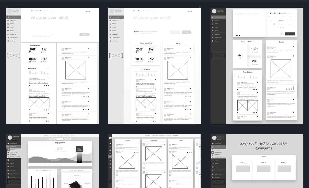 low fidelity wireframes