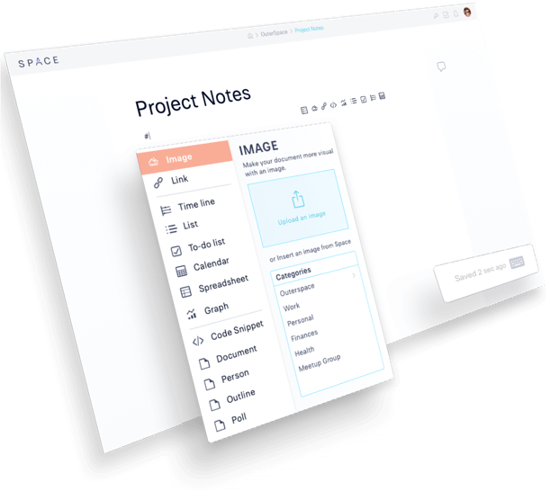 product screens for creating documents and content